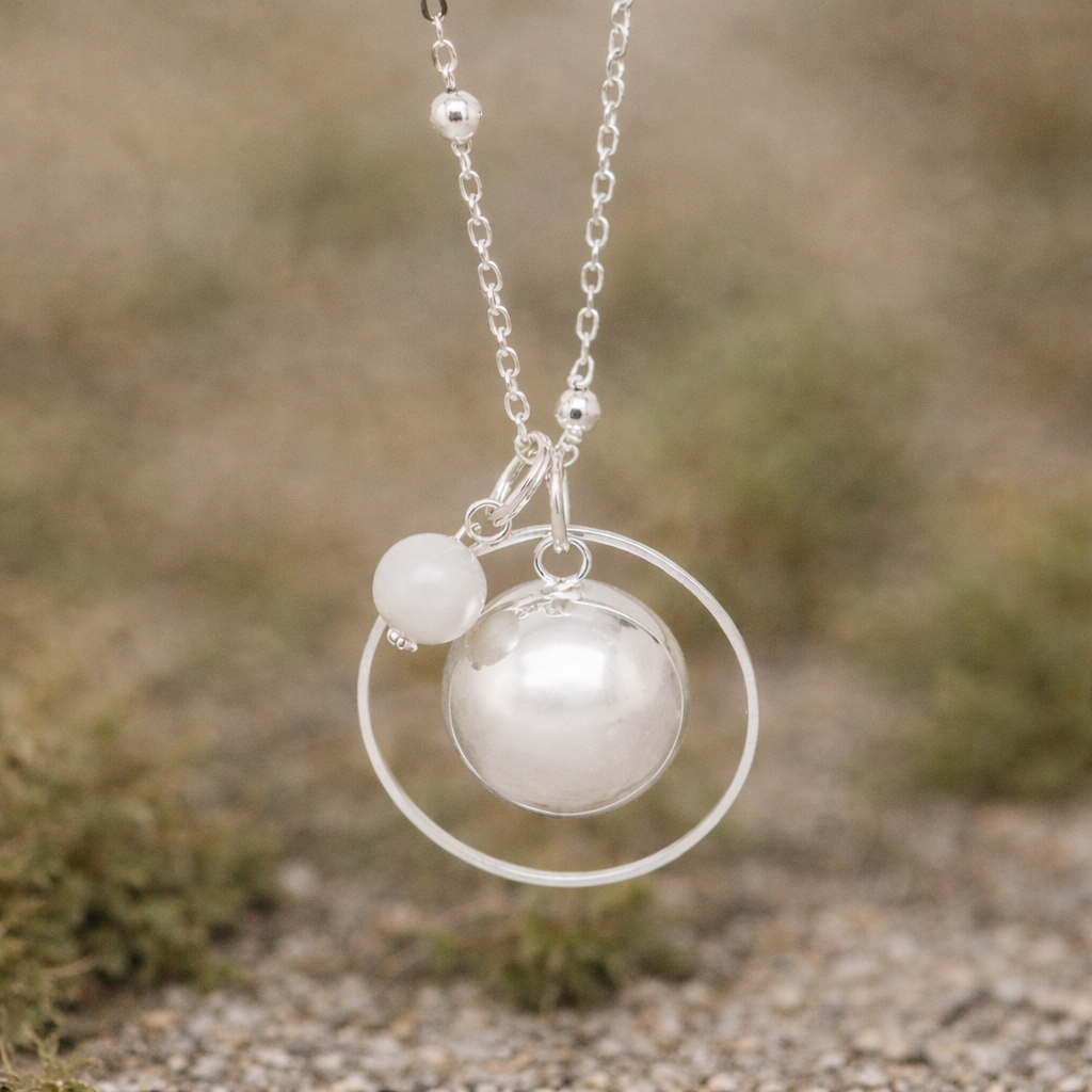 Bola de Grossesse Argenté avec Pierre de Lune