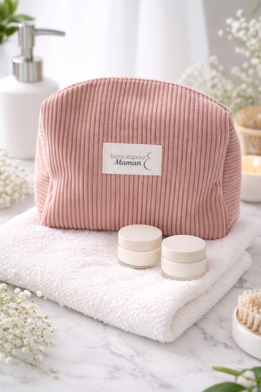 Trousse de Toilette Velours Rose