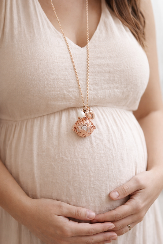 Bola de grossesse or rose avec perle de culture