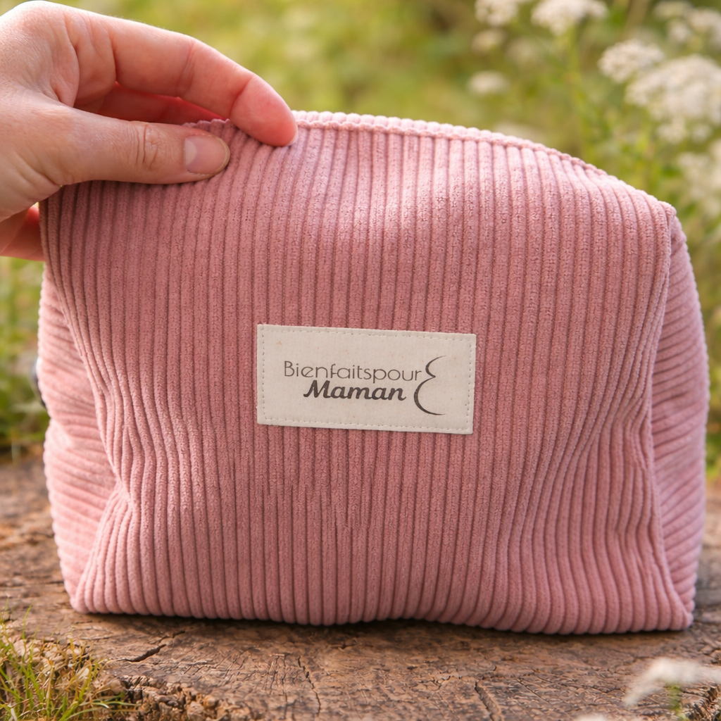 Trousse de Toilette Velours Rose